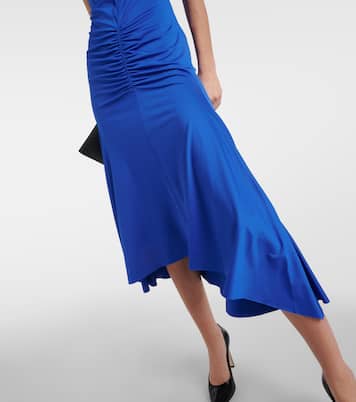 Abito midi in jersey con ruches | Victoria Beckham