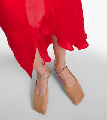 Ane embellished mesh ballet flats | Amina Muaddi