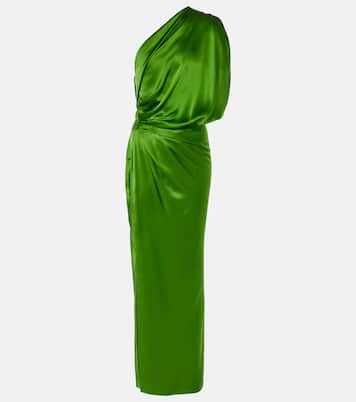 Draped one-shoulder silk maxi dress | The Sei