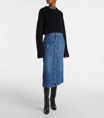 Falda midi Modern Pocket en denim | Frame