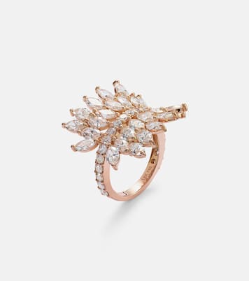 خاتم من الذهب الوردي 18 قيراط مع الألماس Marquise Butterfly  | Shay Jewelry