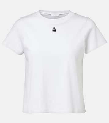 T-shirt cropped Skull in cotone | McQueen