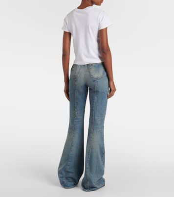T-shirt cropped Skull in cotone | McQueen