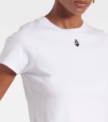 T-shirt cropped Skull in cotone | McQueen