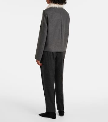 Shearling-trimmed wool-blend jacket | Toteme