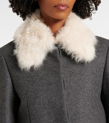 Shearling-trimmed wool-blend jacket | Toteme