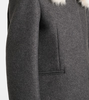 Shearling-trimmed wool-blend jacket | Toteme