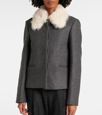 Shearling-trimmed wool-blend jacket | Toteme