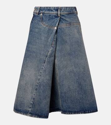Falda midi en denim deconstruida | Loewe