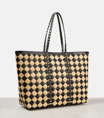 Rockstud Large checked tote bag | Valentino Garavani