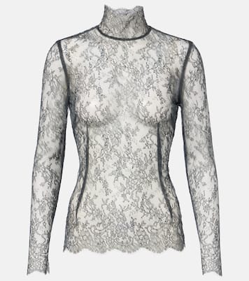 Top a collo alto in pizzo trasparente | Dolce&Gabbana