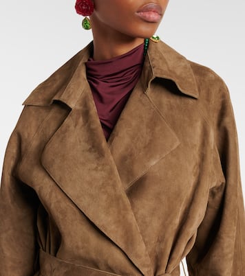 Cappotto a portafoglio in suede | Magda Butrym