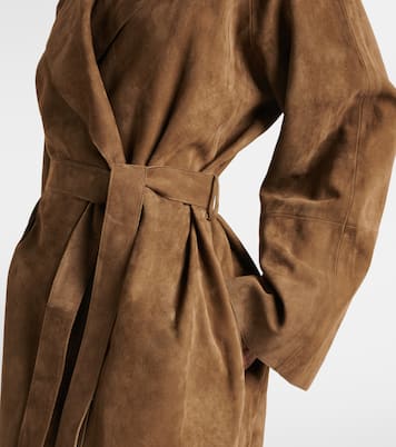 Cappotto a portafoglio in suede | Magda Butrym