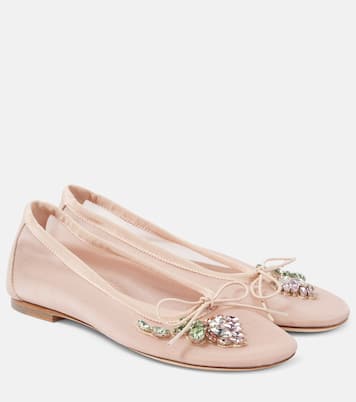 Bow-detail embellished ballet flats | Simone Rocha