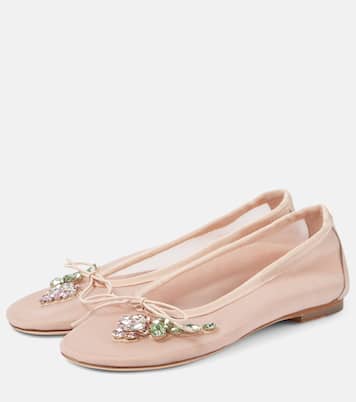 Bow-detail embellished ballet flats | Simone Rocha