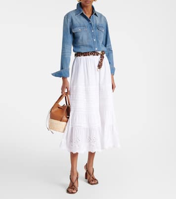 Falda larga en popelín de algodón | Polo Ralph Lauren