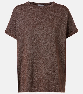 Top in lamé di misto cashmere e seta | Brunello Cucinelli