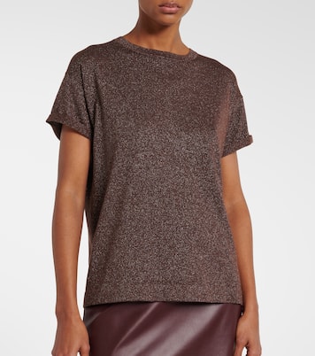 Top in lamé di misto cashmere e seta | Brunello Cucinelli