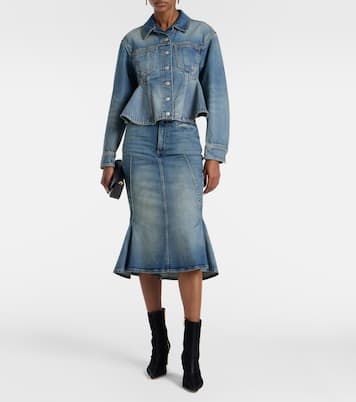 Peplum denim jacket | McQueen