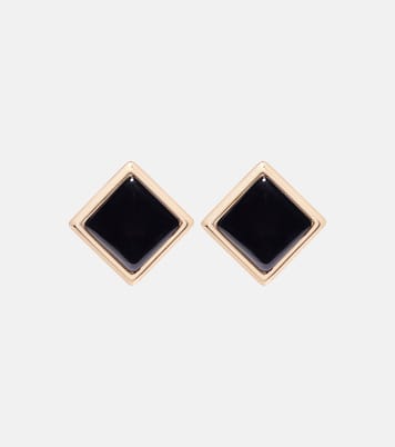 Enamel gold-plated earrings | Self-Portrait