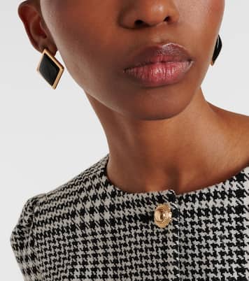 Enamel gold-plated earrings | Self-Portrait