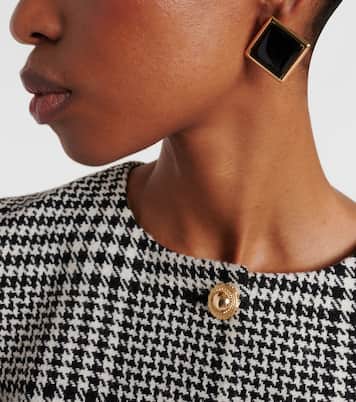 Enamel gold-plated earrings | Self-Portrait