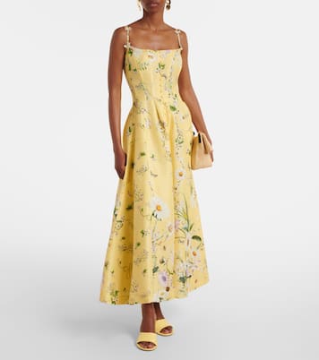 Abito bustier Daisy Chains in lino e seta | Camilla