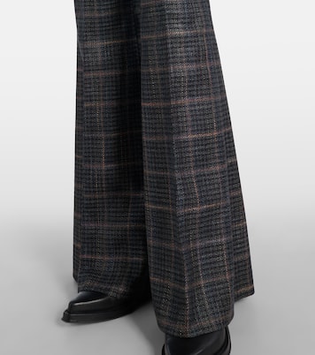 Rhein checked wool and silk flared pants | Gabriela Hearst