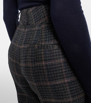 Rhein checked wool and silk flared pants | Gabriela Hearst