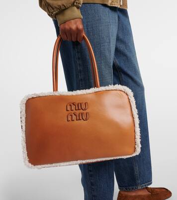 Beau Large leather tote bag | Miu Miu