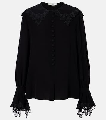 Embroidered silk crêpe de chine blouse | Chloé