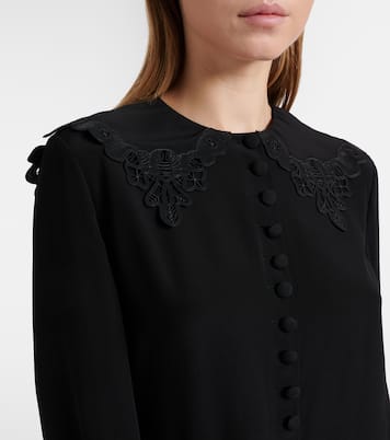 Embroidered silk crêpe de chine blouse | Chloé
