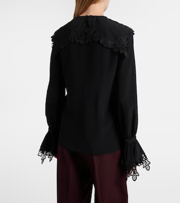 Embroidered silk crêpe de chine blouse | Chloé