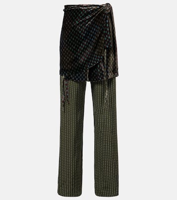 Draped printed wide-leg pants | Dries Van Noten
