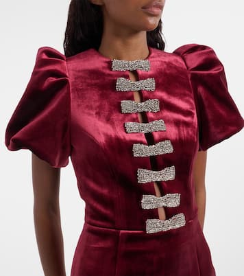 Vestido midi Edwiena de terciopelo adornado | Rebecca Vallance