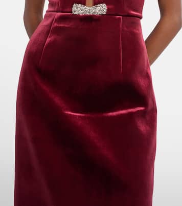 Vestido midi Edwiena de terciopelo adornado | Rebecca Vallance