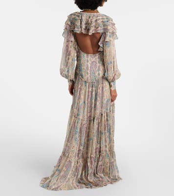 Lace-trimmed silk georgette slip dress | Etro