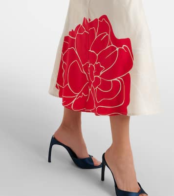 Gathered floral midi dress | Victoria Beckham