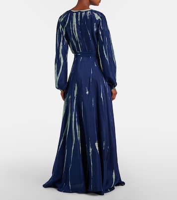 Robe longue tie & dye en soie | Anna Kosturova