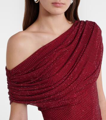 Draped embellished mesh top | Self-Portrait