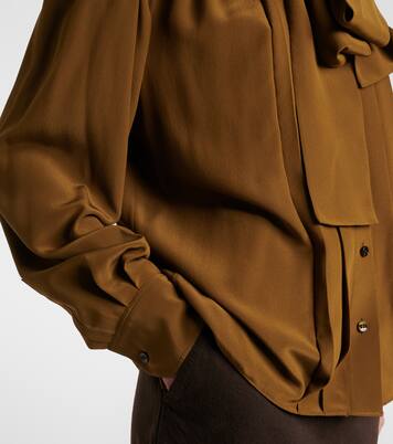 Tie-neck silk crêpe de chine blouse | Saint Laurent