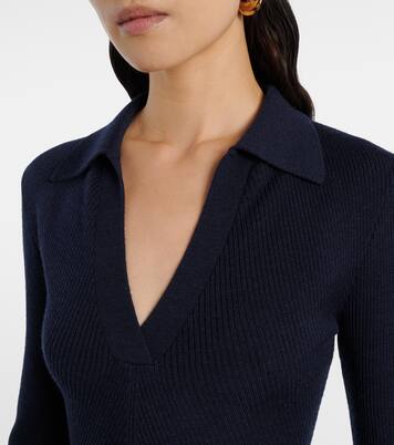 Austin ribbed-knit wool polo sweater | Emilia Wickstead
