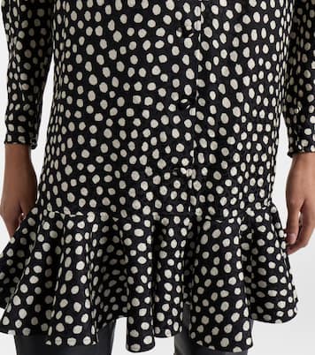 Vestido corto de jacquard de seda con lunares | Chloé