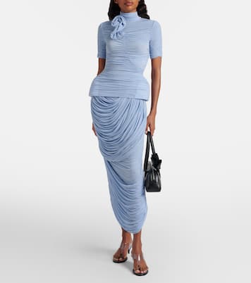 Floral-appliqué ruched top | Magda Butrym