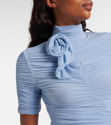 Floral-appliqué ruched top | Magda Butrym