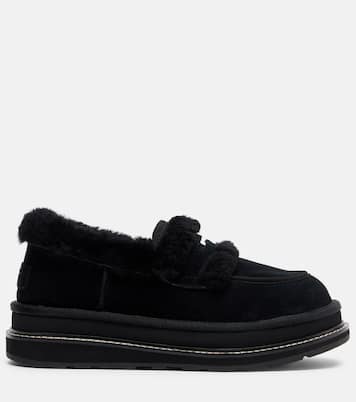 x UGG suede and shearling penny loafers | Sacai