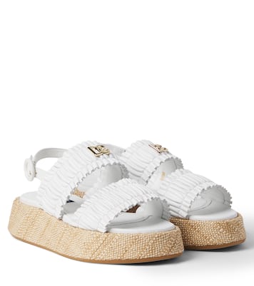 DG ruched leather sandals | Dolce&Gabbana Kids