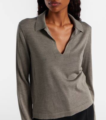 Mikel silk polo sweater | Khaite