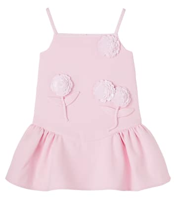 Floral-appliqué crêpe dress | Self-Portrait Kids