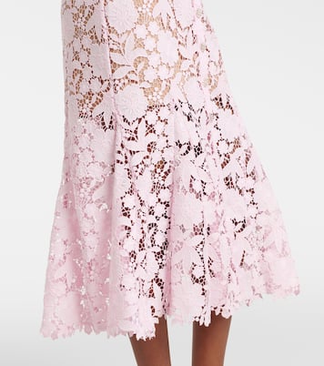 Vestido camisero de encaje con cinturón | Self-Portrait